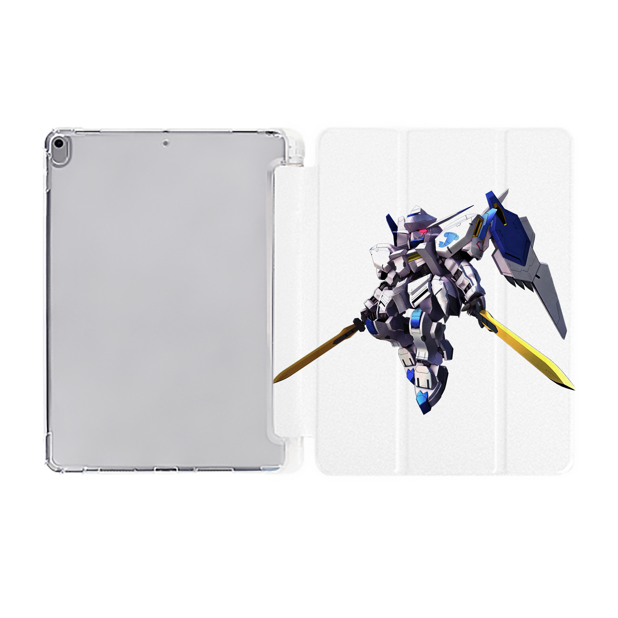 （画像用） 機動戦士ガンダム Mobile Suit Gundam IPad ケース ペン収納付き 三つ折りスタンド PUレザー×シリコン 対応機種9.5/10.5/10.9インチ